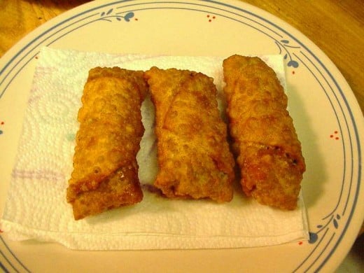 Unlike the egg rolls pictured here, Tai Pei brand egg rolls are made with whole wheat wrappers and baked, rather than deep fried, making them a healthier option.