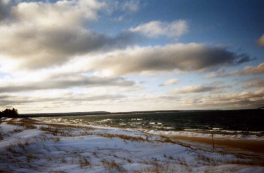 Lake Superior's icy south shore between Munising and Marquette, Michigan