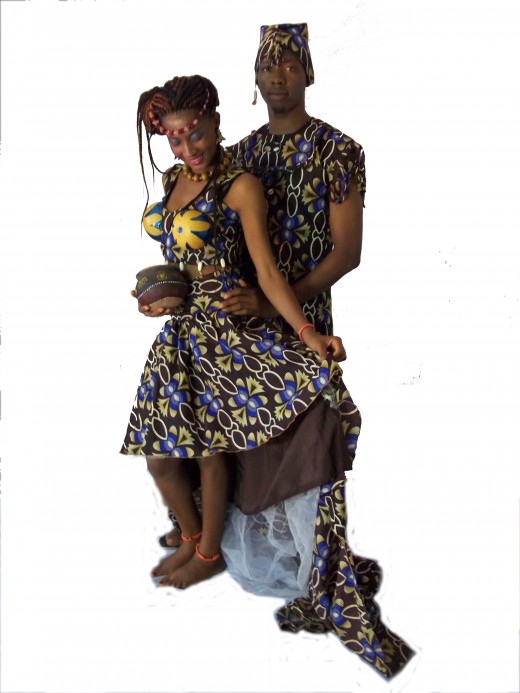 Traditional wedding wear with Nigerian print 