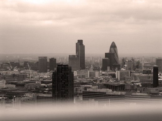 view of the Gherkin and other buildings