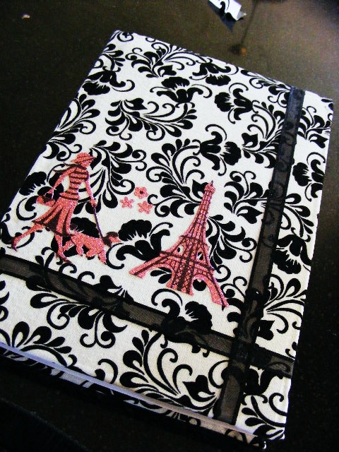 Add unique embellishments to get a beautiful fabric covered diary