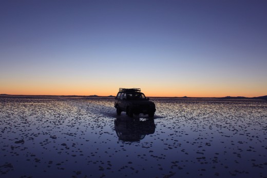 The sun has gone, but its glow encompasses the salt flats - Salar de Uyuni - Bolivia