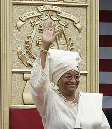 photto credit: wikipedia.com Ellen Johnson Sirleaf at her Presidential inauguration in Monrovia, the capital city of the West African nation Liberia