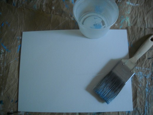 Canvas, paintbrush and a little water.