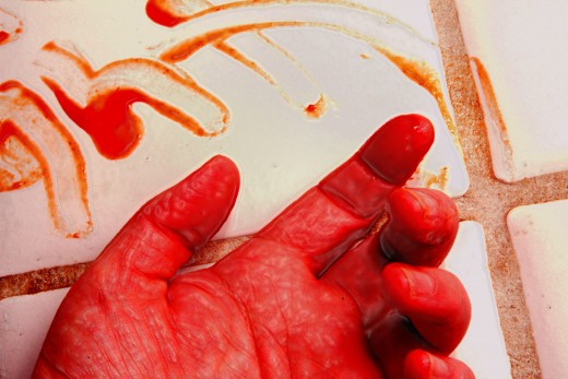 She had to muster the strength to leave him a message, even if it meant using her own blood...
