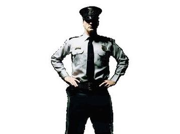 Well, at least THIS security guard is presentable! 