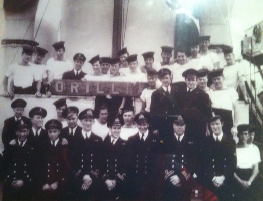 Dad is on the bottom row 2nd from the right. HMCS The Orillia