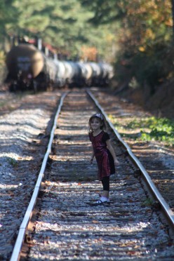 Pictures of my kids on railroad tracks
