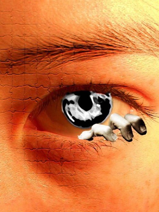 Took an image and inserted it into my eye. Changed the texture of my eye. ©Sarah Haworth 2010-2011.