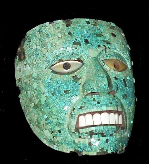 Aztec mask of the God of Fire, made of turquoise
