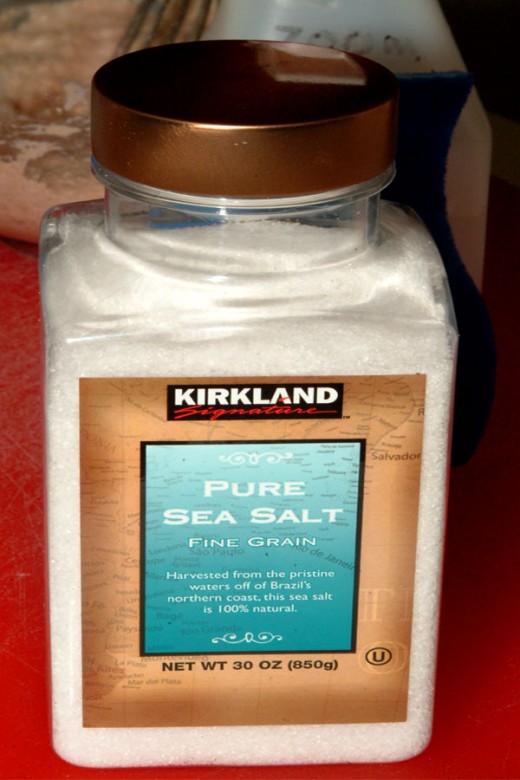 Use a course salt, this fine grained salt won't work quite as well on the hard to clean sections. Also, adding extra salt to the formula helps. 