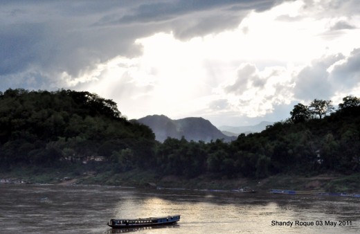 Enjoying another perspective of the Mekong River by our Hotel in Luang Prabang