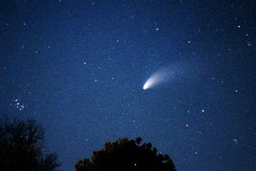 Hale-Bopp comet, first seen in 1986, spent 18 months close enough to Earth to be visible to the naked eye between 1986 and 1987. 