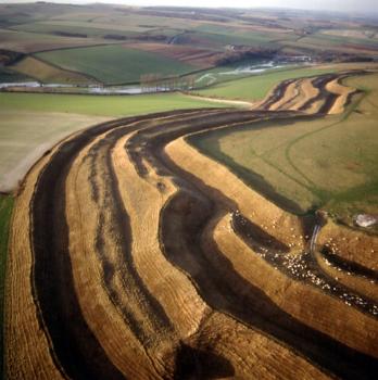 The complex of banks and ditches that surround the hillfort are the end result of many centuries of modification and enlargement during the Iron Age. 