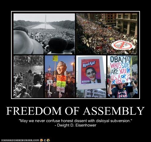 Freedom of Assembly is an Inherent Right and not something that can be taken away by the Government without consequence.