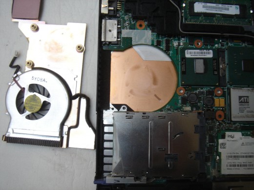Thermal compound was applied to CPU.