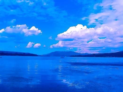 Summer Clouds over Big Bear Lake..the start of a wonderful day..