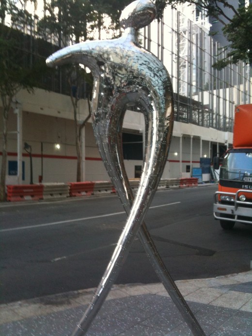 Chrome Street Sculpture in Albert Street Brisbane