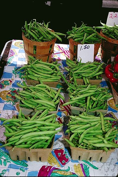 Green Beans for sale at a Farmer's Market, an increasingly popular weekly event in American communities. 