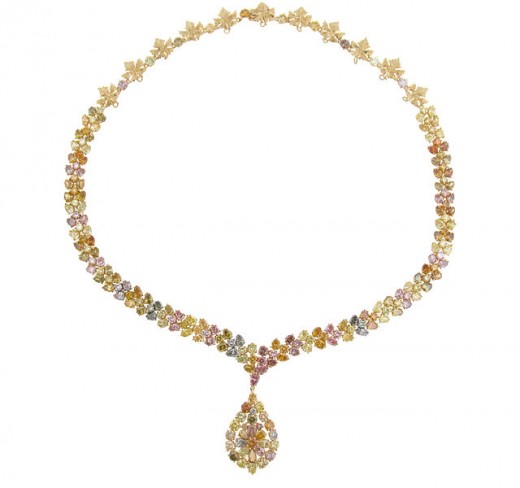 multi-colored diamond necklace