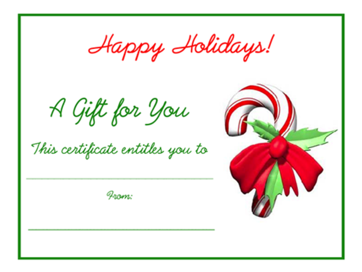 Free Printable Christmas Gift Certificates