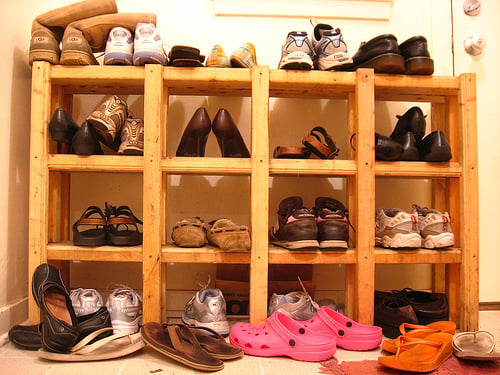 Shoe Rack Built with 2" x 2"s