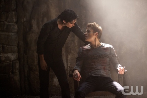 Somerhalder bonds with his captive brother on "The Vampire Diaries."