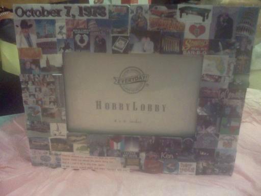 One of the frames that I made 4 years ago. It's still in good shape, thanks to Mod Podge!