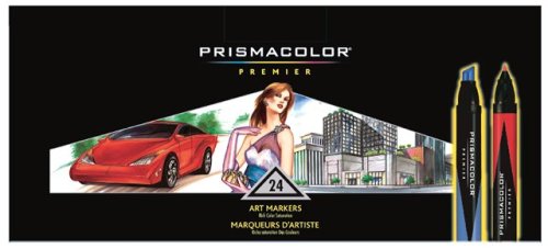 Prismacolor premier artist markers that have double ended tips for professional use for designers and illustrators.