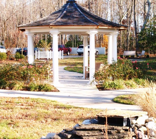 Close-up of the gazebo. 