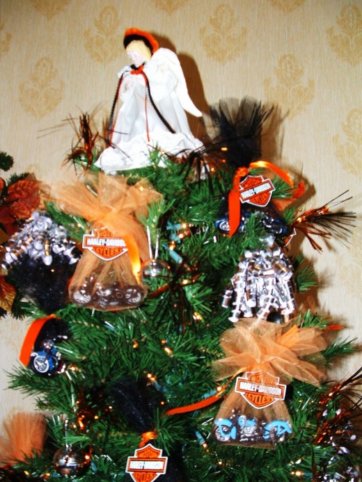 Close-up of the top of the tree.