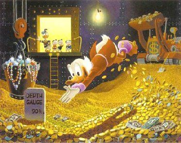 SScrooge McDuck Swimming in his Money Pool