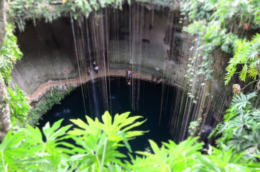 The cenote as viewed by above