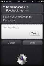 Put Siri to work posting your status updates on Facebook.
