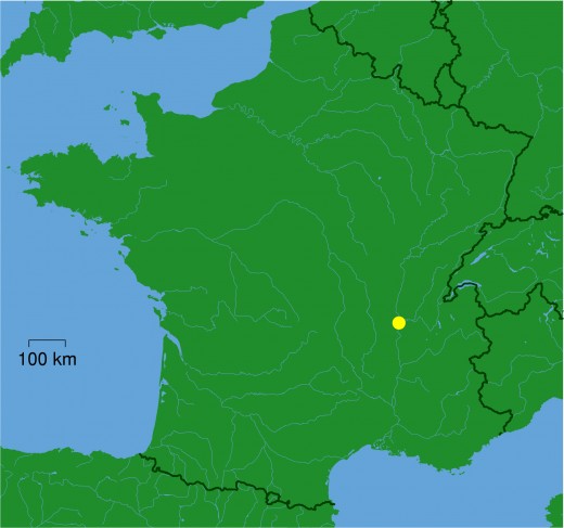 Map location of Lyon, France