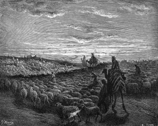 Abraham Journeying into the Land of Canaan / Gustave Doré (1865)