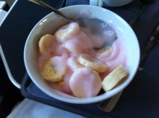 Oh look. Banana and some pink gooey stuff.