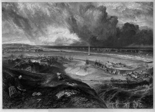 Great Yarmouth, Norfolk engraving by William Miller after J M W Turner; C.Heath & HE Lloyd, 'Picturesque Views in England and Wales', London, 1838
