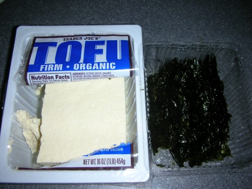 Left: Tofu; Right: Sesame seaweed