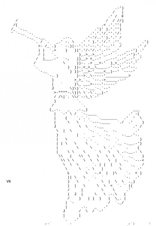 Christmas Angels in ASCII Text Art