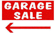 A cut off garage sale sign.