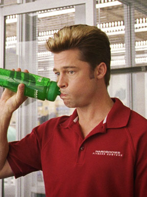 Brad Pitt in Burn After Reading movie acting goofy