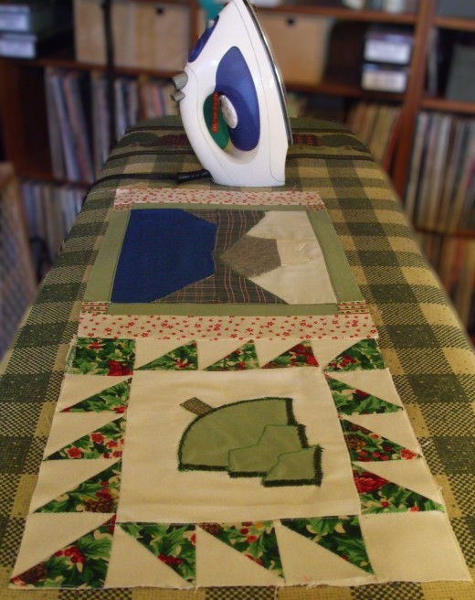 The quilt in progress.