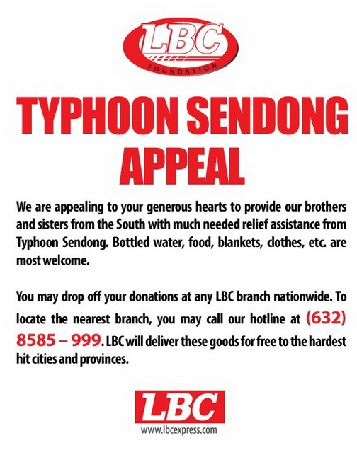 LBC accepts donations in any of its branches.