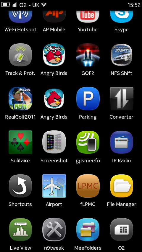 Application screen N9