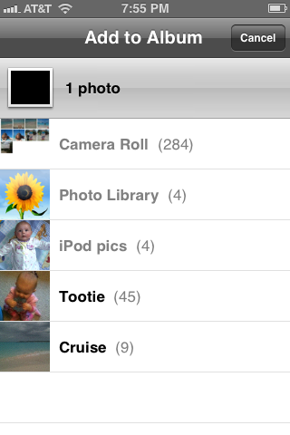 You can always go back at a later date and add new photos or pictures on your device to an existing album.