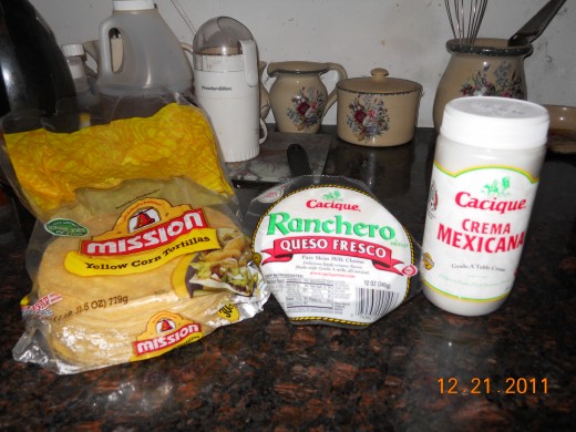 Corn Tortillas Mission, Queso Fresco Ranchero Cacique, Crema Mexican Cacique