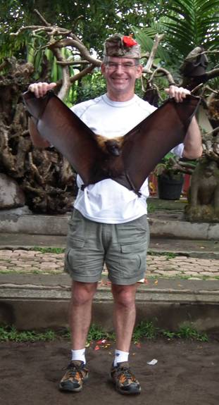 Holding a Fruit Bat in Bali