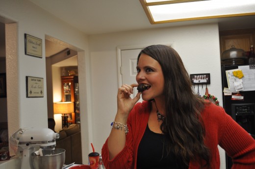 I promised my sister I would indulge in at least one of my homemade peanut butter balls... so here is the evidence that I did. A little bit is ok... as long as we listen to our bodies and not overdo it!