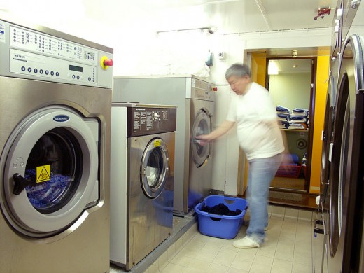 Doing laundry, washing machines